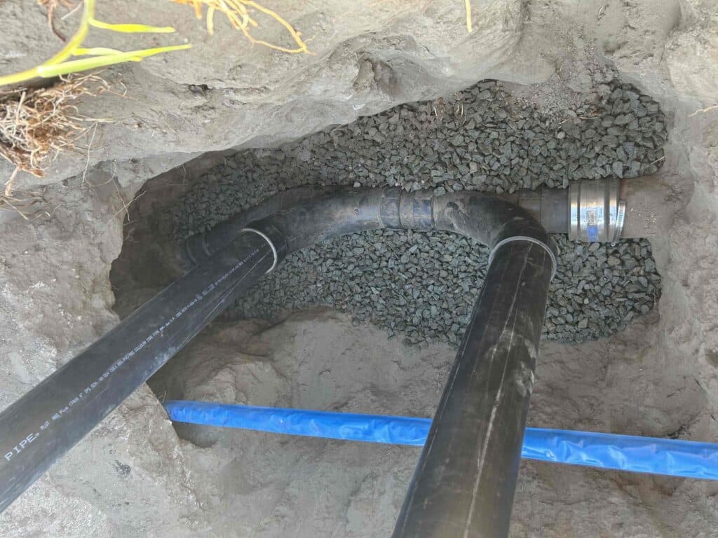J.I.G. new water service line and sewer clean out access installation