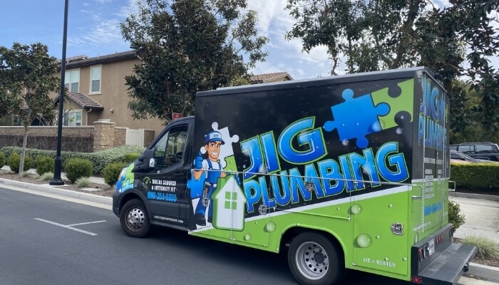 Jig Plumbing Truck At Residential California Home