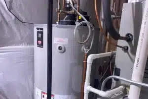 New water heaters replacement installed in a small residential closet